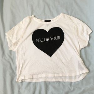 Forever 21 White Short Sleeve Crop Top